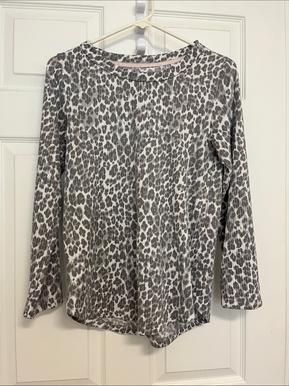 adidas Gray Leopard-Print Long Sleeve Tee